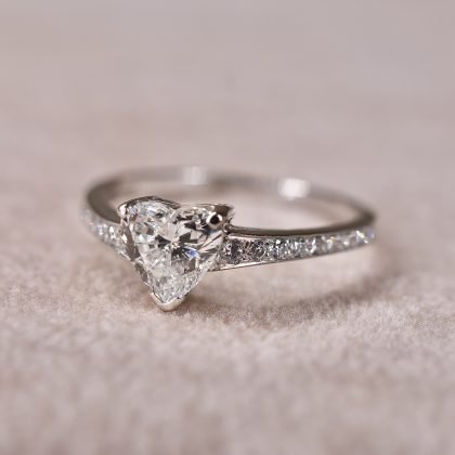 Heart Diamond Solitaire Ring