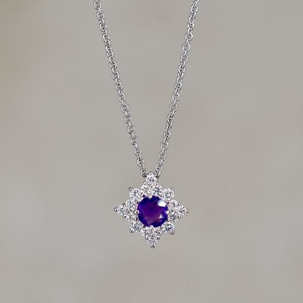 Amethyst & Diamond Star Necklace