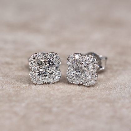Clover Diamond Stud Earrings
