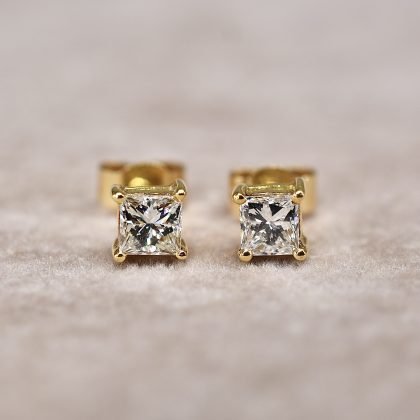 Princess Cut Stud Earrings