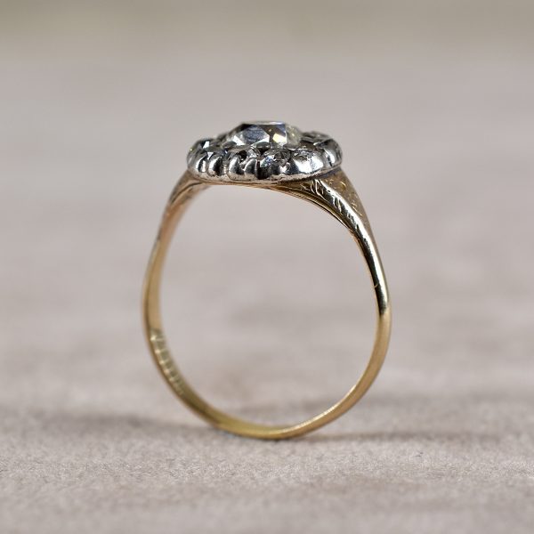 Antique Cushion Cut Cluster Ring