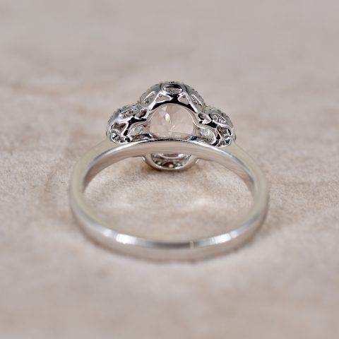 Morganite & Diamond Halo Cluster Ring