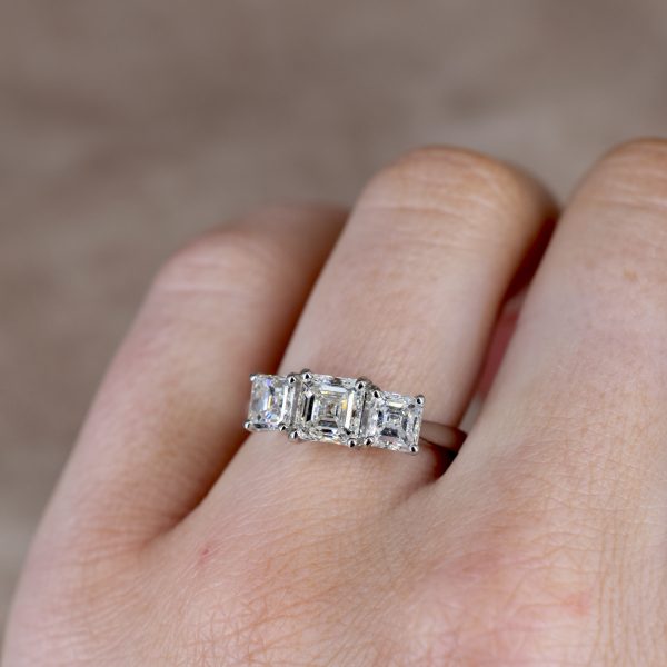 Asscher Cut 1.40ct Diamond Trilogy