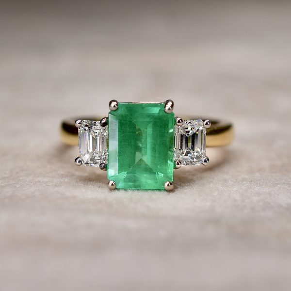 Emerald & Diamond Trilogy Ring