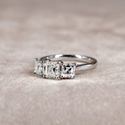 Asscher Cut 1.40ct Diamond Trilogy
