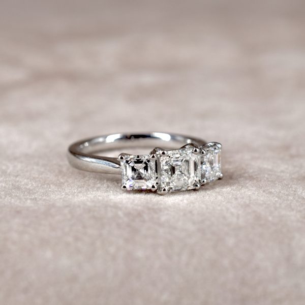 Asscher Cut 1.40ct Diamond Trilogy