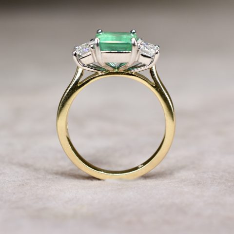 Emerald & Diamond Trilogy Ring