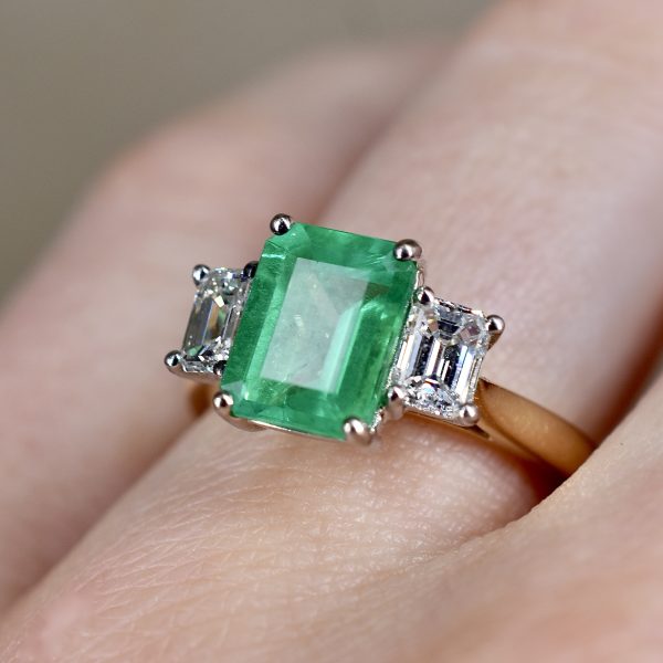 Emerald & Diamond Trilogy Ring