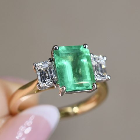 Emerald & Diamond Trilogy Ring
