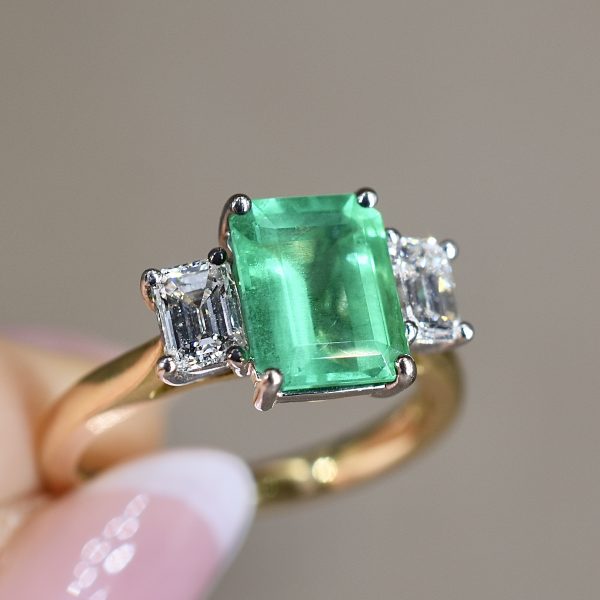 Emerald & Diamond Trilogy Ring