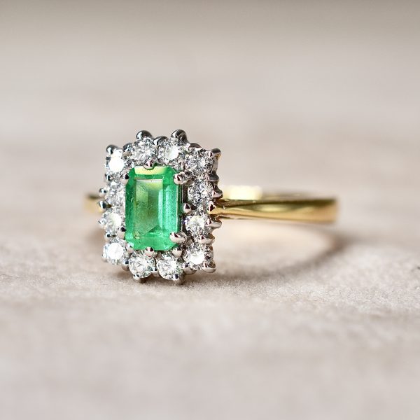 Emerald & Diamond Cluster Ring