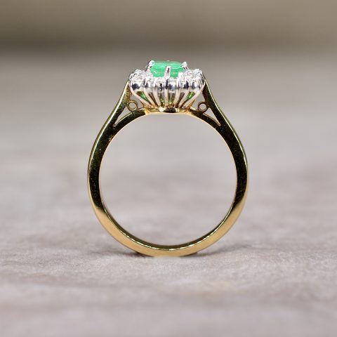 Emerald & Diamond Cluster Ring