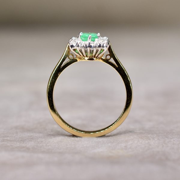 Emerald & Diamond Cluster Ring