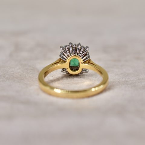 Emerald & Diamond Cluster Ring