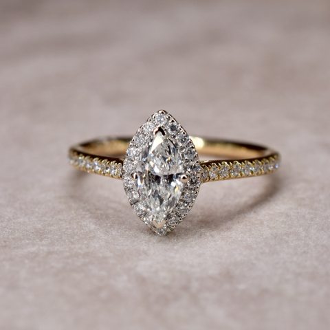 Marquise Cut Diamond Halo Ring