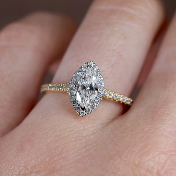 Marquise Cut Diamond Halo Ring