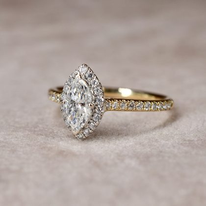 Marquise Cut Diamond Halo Ring