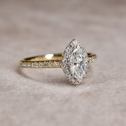 Marquise Cut Diamond Halo Ring