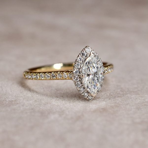 Marquise Cut Diamond Halo Ring