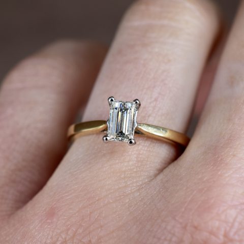 Baguette Cut 0.40ct Diamond Solitaire