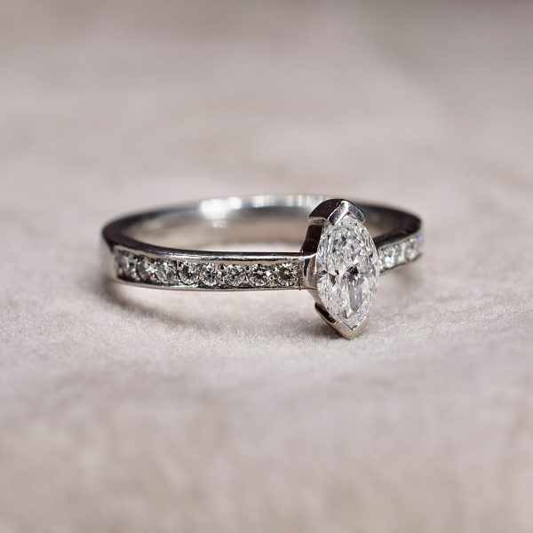 Marquise Cut 0.61ct Diamond Solitaire