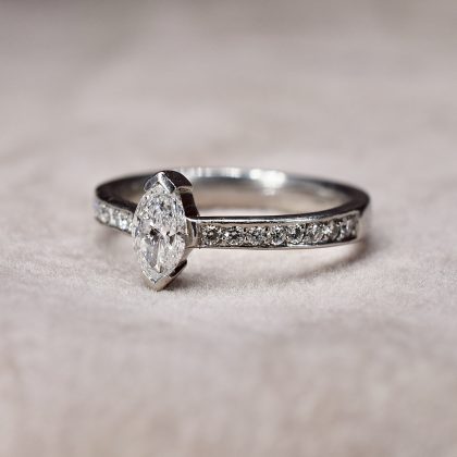Marquise Cut 0.61ct Diamond Solitaire