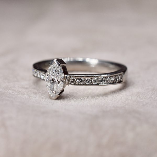Marquise Cut 0.61ct Diamond Solitaire