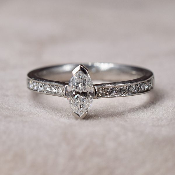 Marquise Cut 0.61ct Diamond Solitaire