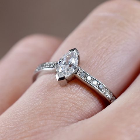 Marquise Cut 0.61ct Diamond Solitaire