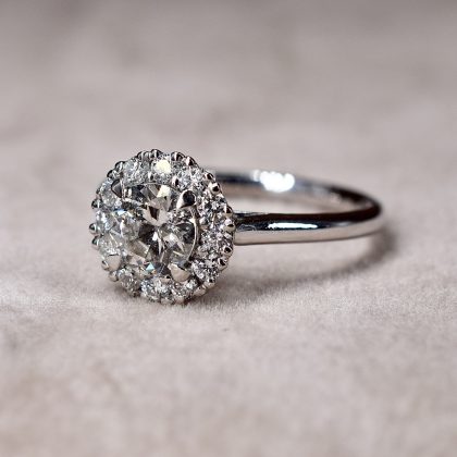 1.15ct Diamond Halo Cluster Ring