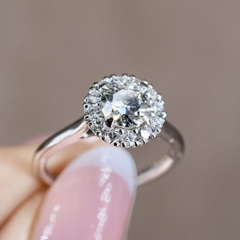 1.15ct Diamond Halo Cluster Ring