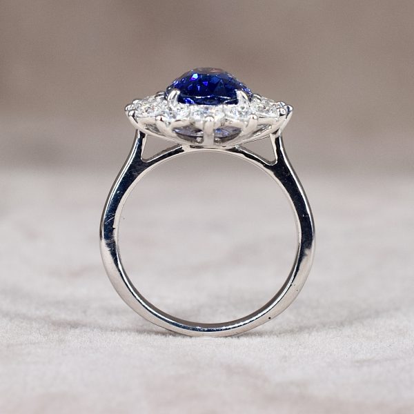 Sapphire & Diamond Daisy Cluster Ring