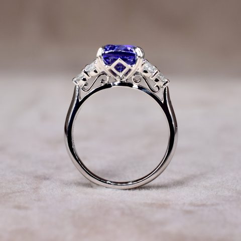 Tanzanite & Diamond Trefoil Ring