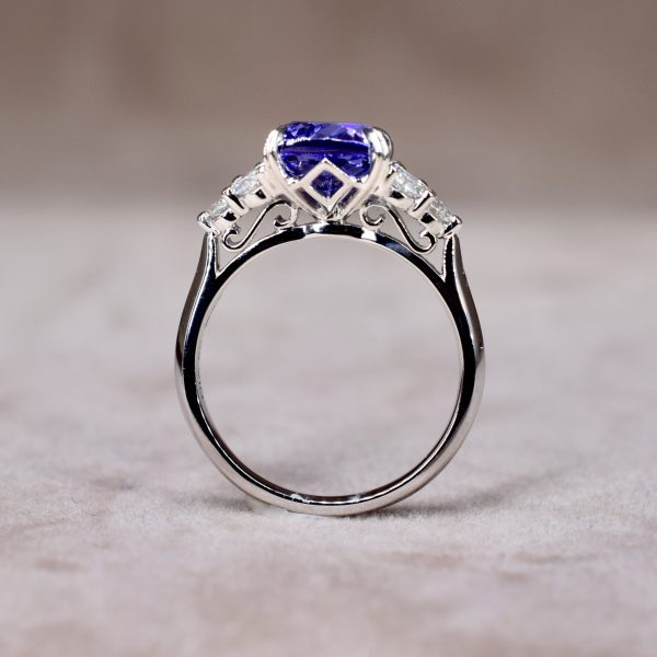 Tanzanite & Diamond Trefoil Ring