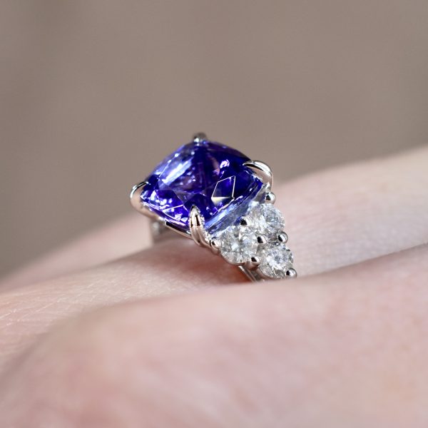 Tanzanite & Diamond Trefoil Ring
