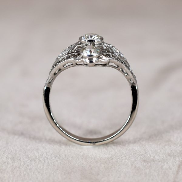 Art Deco Style Old Mine Cut Diamond Dress Ring