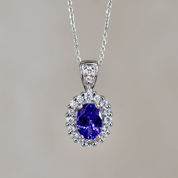 Tanzanite & Diamond Cluster Necklace