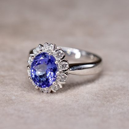 Tanzanite & Diamond Cluster Ring