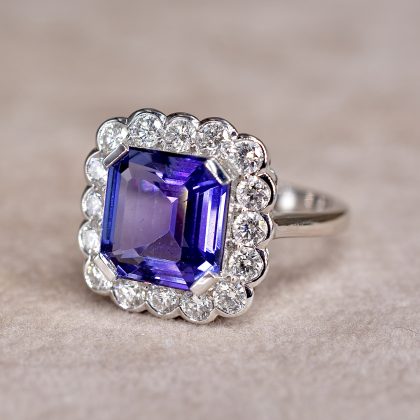 Tanzanite & Diamond Cluster Ring
