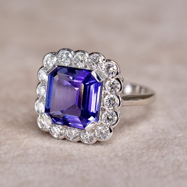 Tanzanite & Diamond Cluster Ring