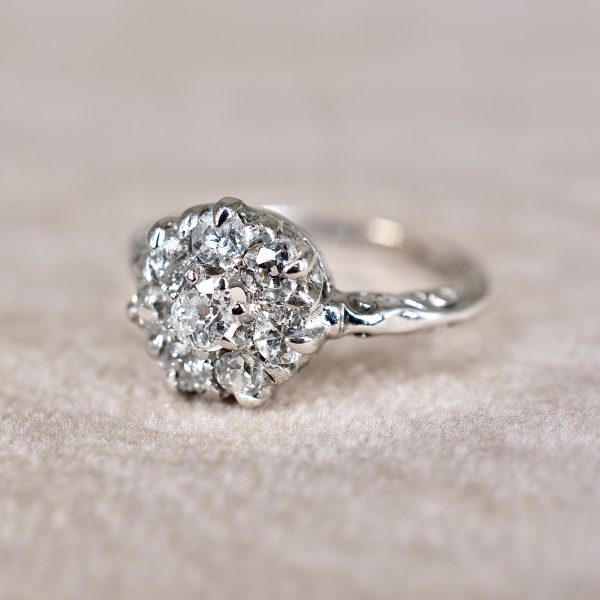 Antique Old Mine Diamond Cluster Ring