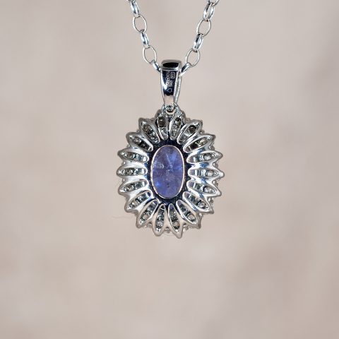 Kashmir Sapphire & Diamond Flower Cluster Pendant