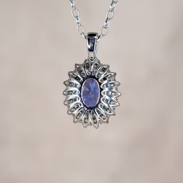 Kashmir Sapphire & Diamond Flower Cluster Pendant