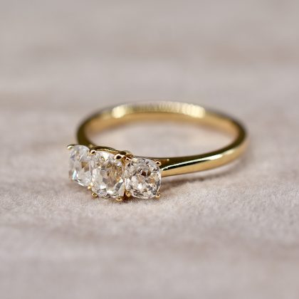 Remounted Old Mine 0.70ct Diamond Trilogy