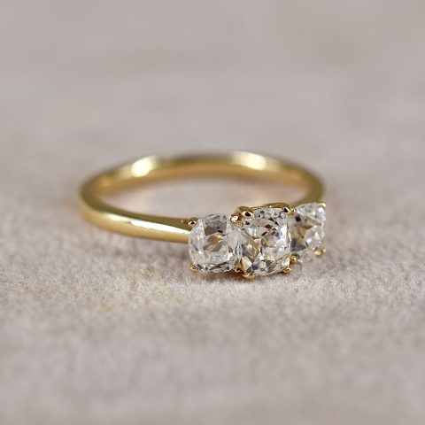 Remounted Old Mine 0.70ct Diamond Trilogy