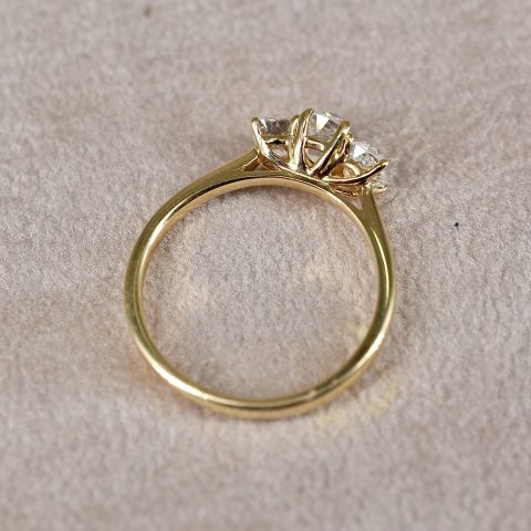Remounted Old Mine 0.70ct Diamond Trilogy