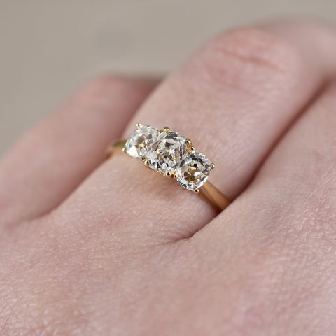 Remounted Old Mine 0.70ct Diamond Trilogy