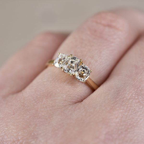 Remounted Old Mine 0.70ct Diamond Trilogy