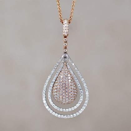 Pavé Diamond Droplet Necklace