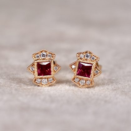 Deco Ruby Earrings